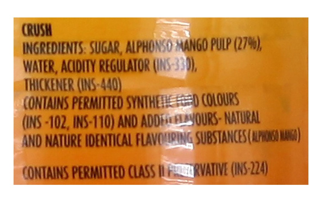 Mapro Alphonso Mango Crush    Plastic Bottle  750 millilitre